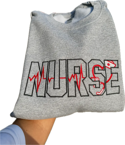 Nurse Embroidered Crewneck